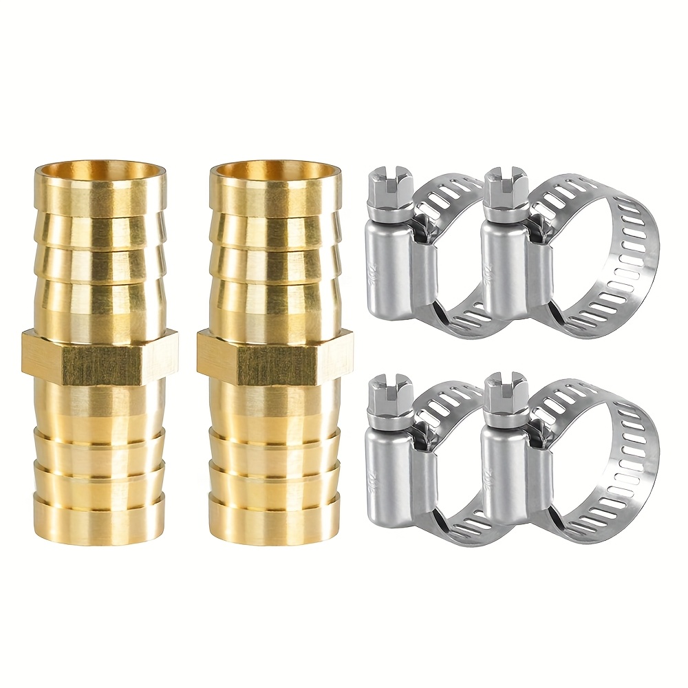 6packs, Brass Hose & Stainless Clamp, Fit For 3/4-inch, 1/2-inch, 5/8-inch Garden Hose Pipe, Water Hose Repair Hose Connectors