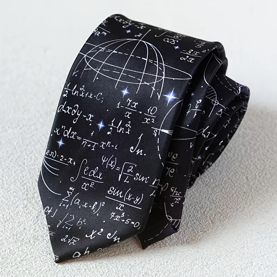 TEMU 1pc Of Character-themed Fun Hand-printed Unisex Tie, Suitable For Casual Streetwear And Parties