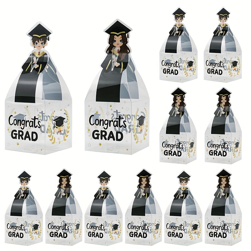 

20pcs Transparent Graduation Gift Box For Party Grad Candy Boxes Graduation Gift Boxes For Graduation Party Favor Decoration