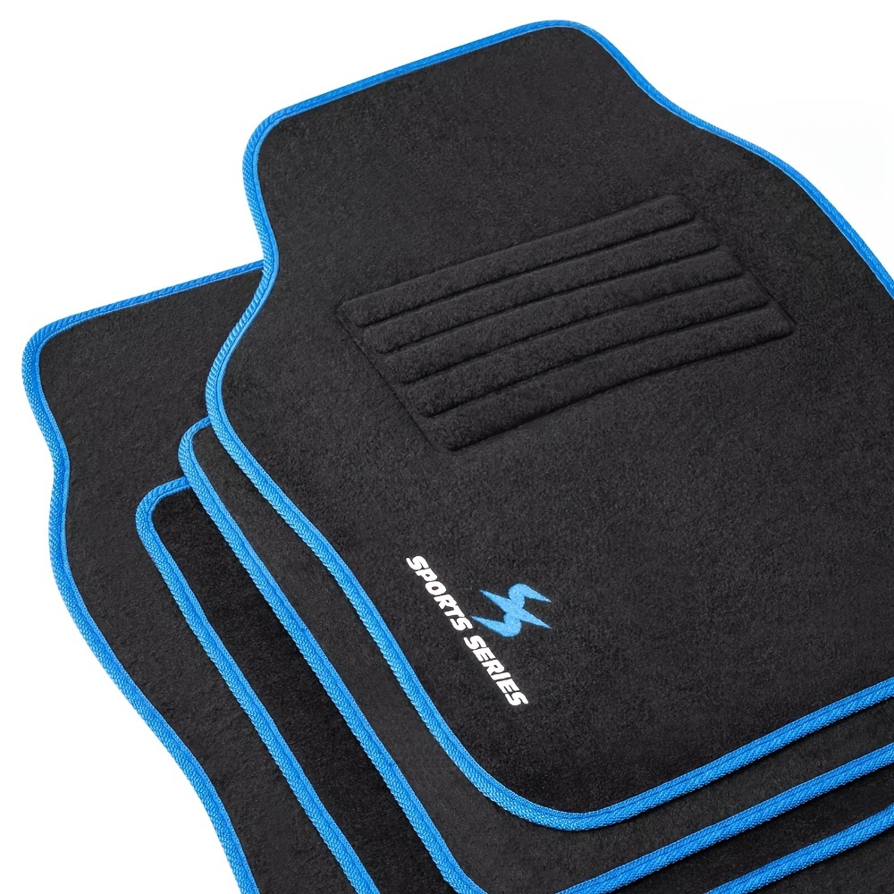 E-shop 4-teiliges Auto Fußmatten Set, 4 Matten, Universal Allwetter mit bestickten Fußmatten, Auto Fußmatten, Innenraum Sitzmatten, Rutschfeste