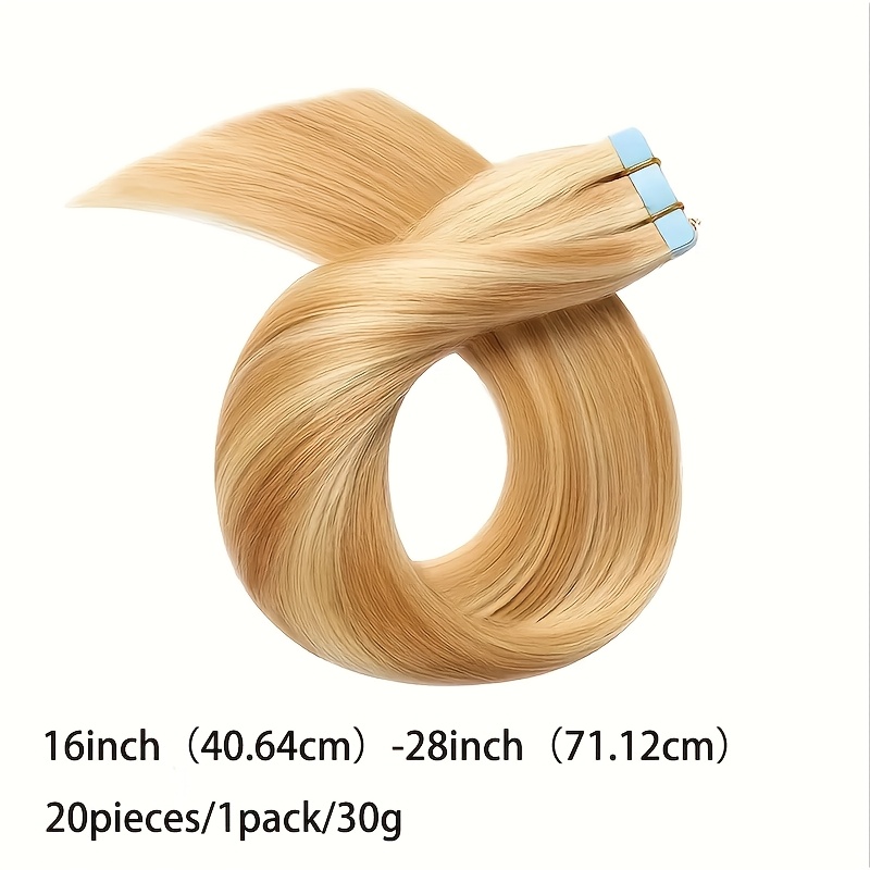 TEMU Human Hair Tape In Hair Extensions Human Hair Real Human Hair Extensions Seamless Straight Hair Extensions Real Human Hair Tape In Extensions