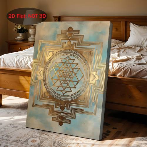 2d flat 1pc mandala symbol spiritual meditation energy decor suitable for bedroom living room bathroom kitchen wrapped canvas studio mandala painting 2d flat