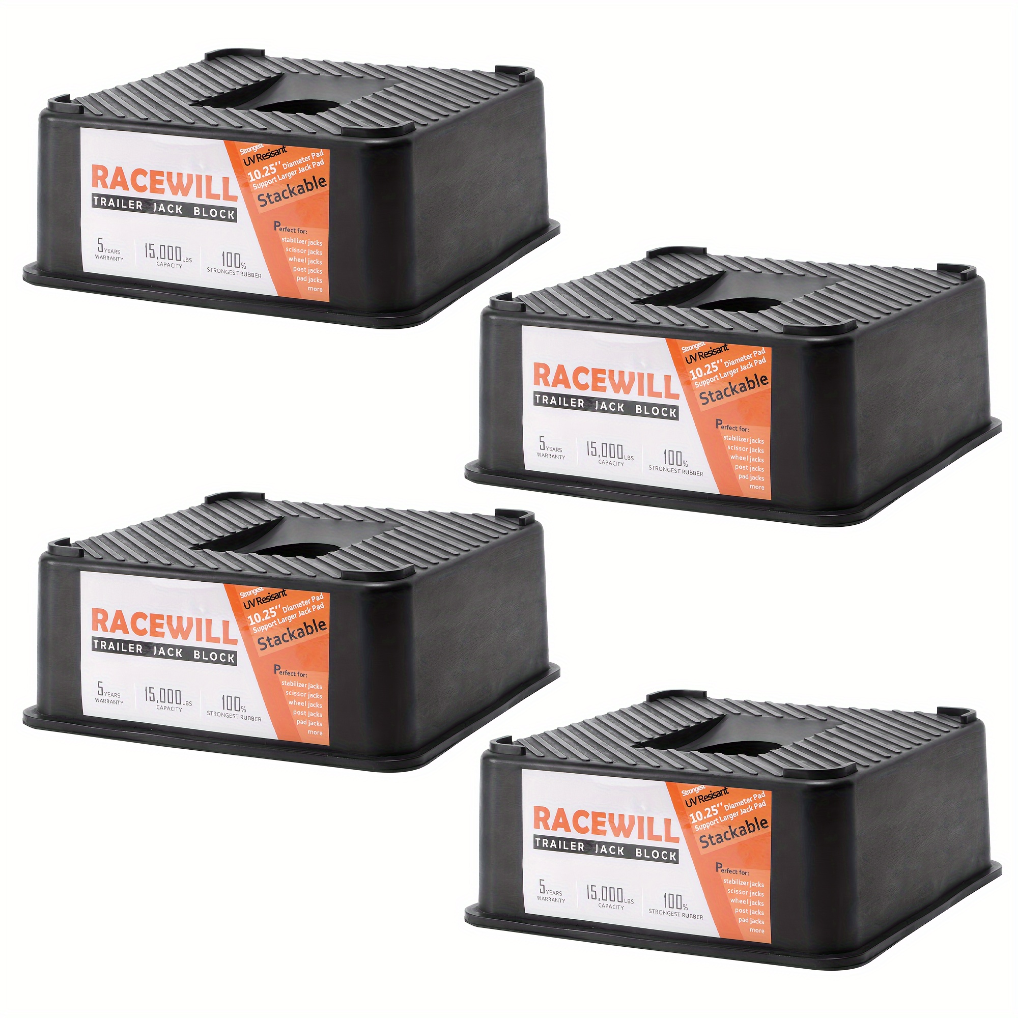 Trailer Jack Block, 2000 Lbs Capacity Per RV Leveling Block Stabilizer Blocks