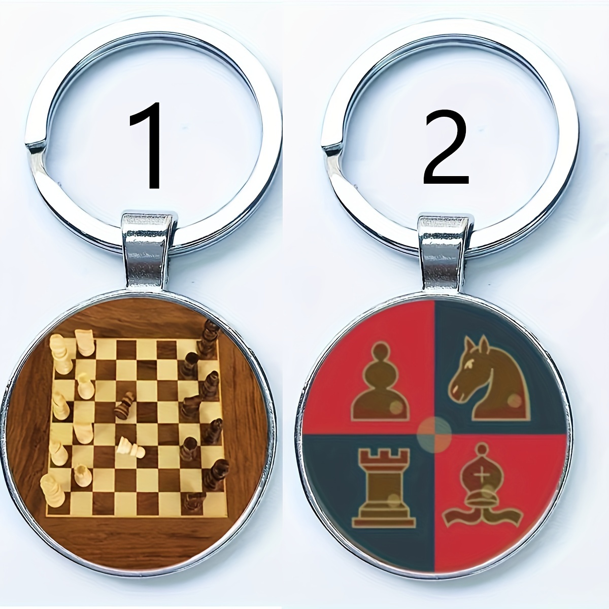 

Chic Chessboard Keychain - Alloy, Round Pendant For Bags & Backpacks - Perfect Gift For Women And Girls, Pieces, Key Chain