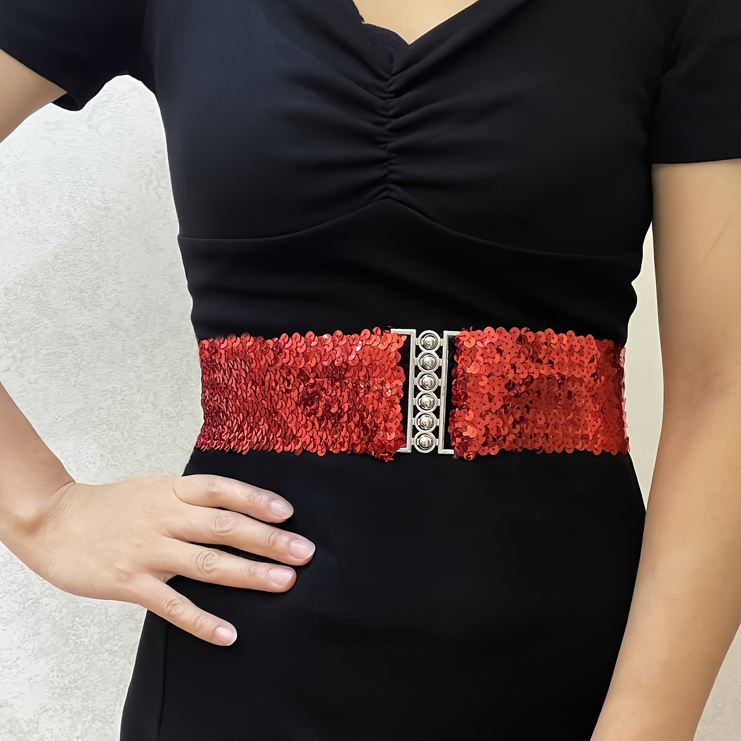 sequin elastic waistbands headbands set vintage preppy style