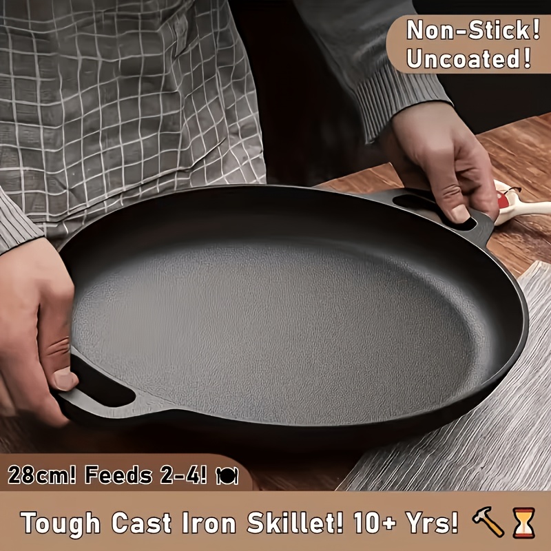 pre       11 02 inch round grill pan with dual large loop handles durable and   heating suitable for oven stovetop grill or campfires ideal for   kitchen gadget