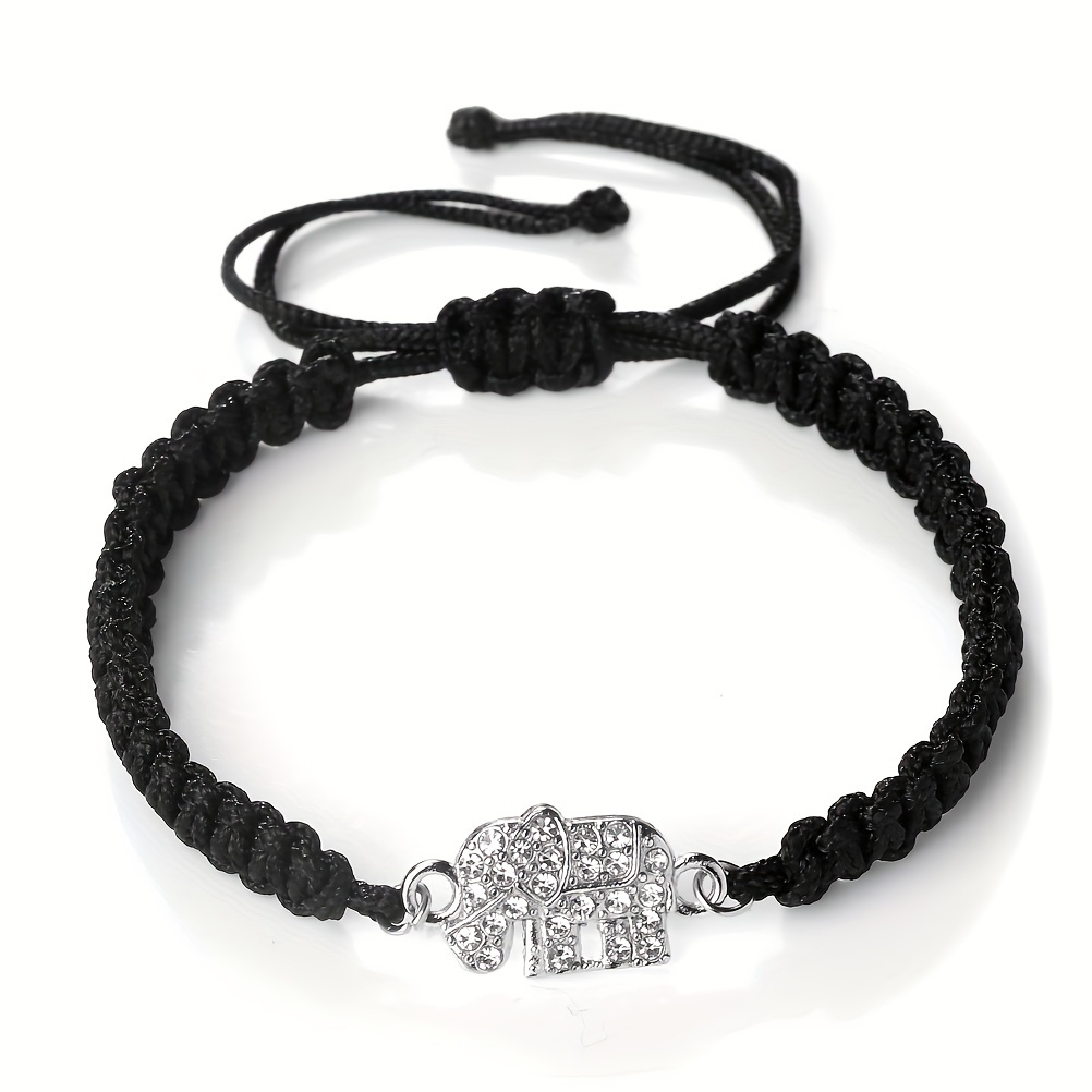 1pc Of Cute Elephant Bracelet With Nylon Thread Hand Woven Rope Suitable For Men Women To Wear Adjustable Size Suitable Fashion Simple Accessory Gifts