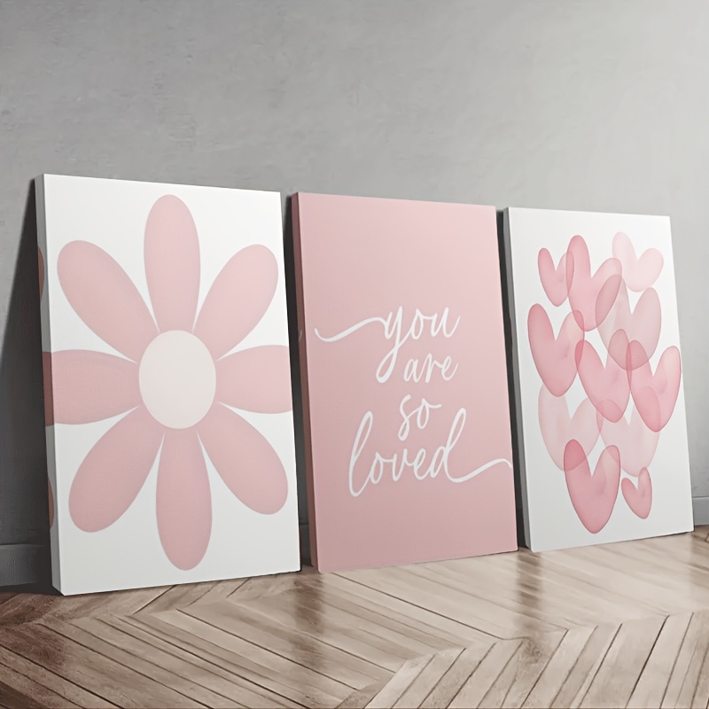 TEMU 3pcs Wall Art With Frame - Canvas Paintings Suitable For Home Decor,, Wedding, Or Small Panels (11.8x15.7"/15.7x23.6"), Panels For Contemporary