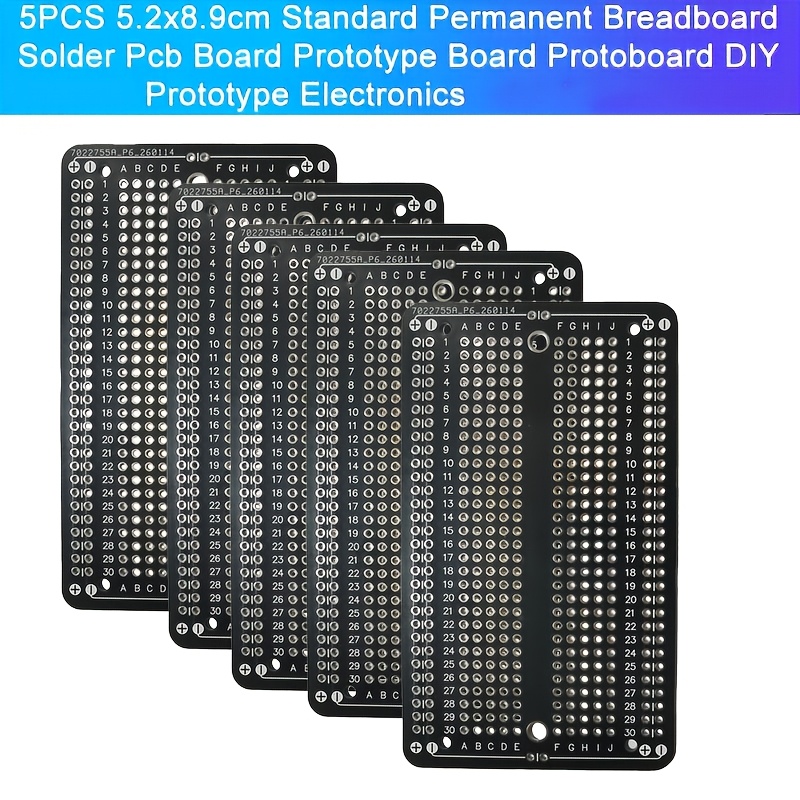 5pcs 5.2*8.9cm Standard Fixed Breadboard, Welding Pcb Board, Diy Electronic Welding Practice Pcb Board. Electronic Circuit Construction Pcb Board