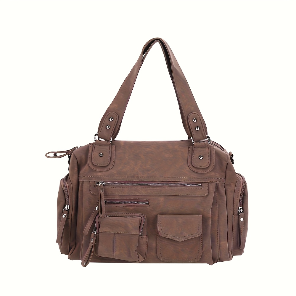 large capacity multi pocket shoulder bag work y2k retro - Temu