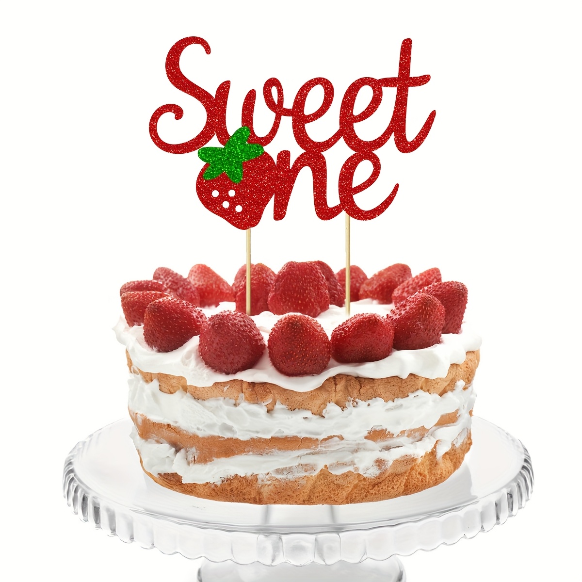 Kit Decorazione Compleanno Tema Fragola - 38 Pezzi Con Banner Palloncini Topper Torta 981610