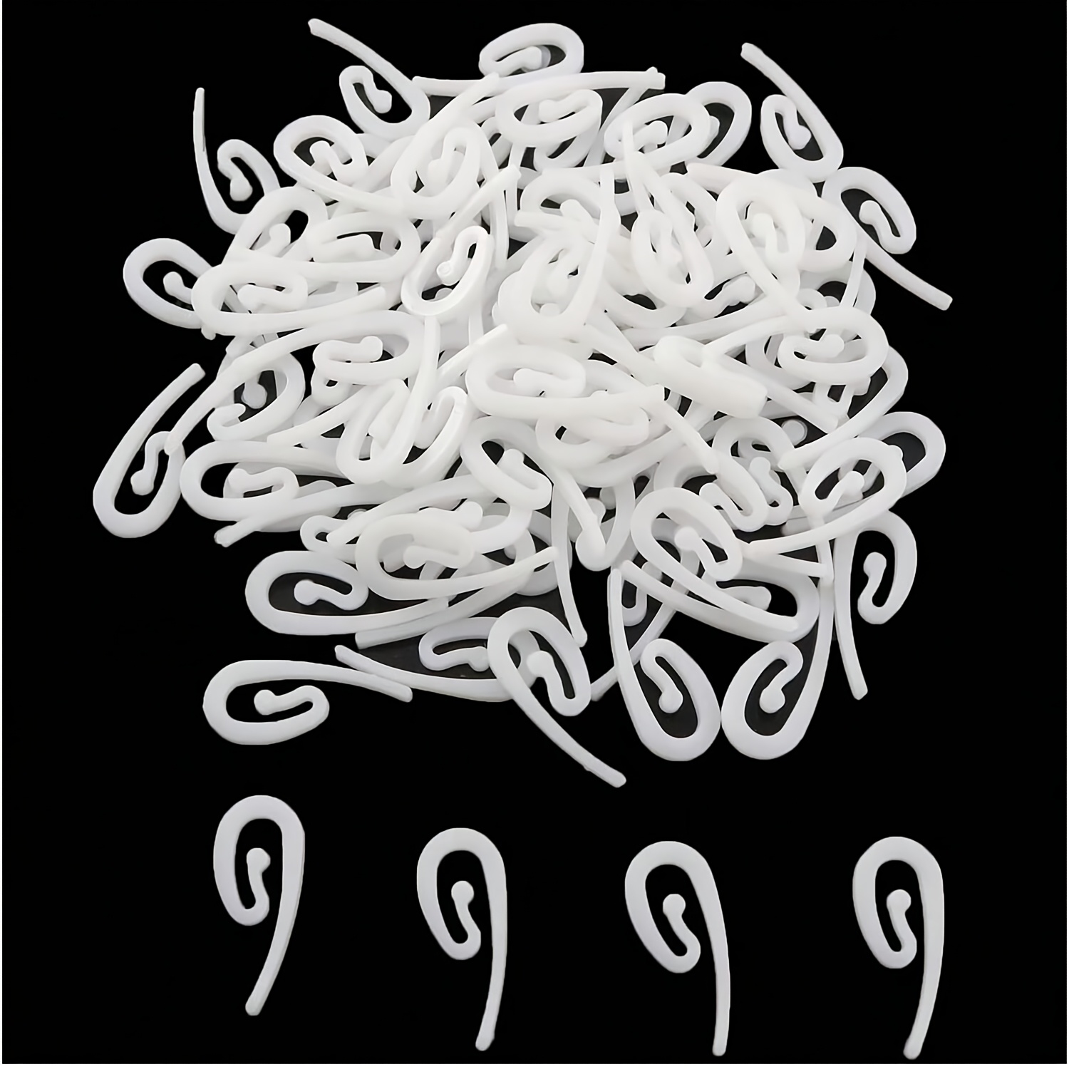100pcs Curtain Accessories Curtain Hook White Plastic Curtain Hook