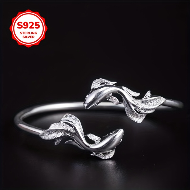 Chinese Style Koi Openwork Bracelet Pisces Bangle Jewelry
