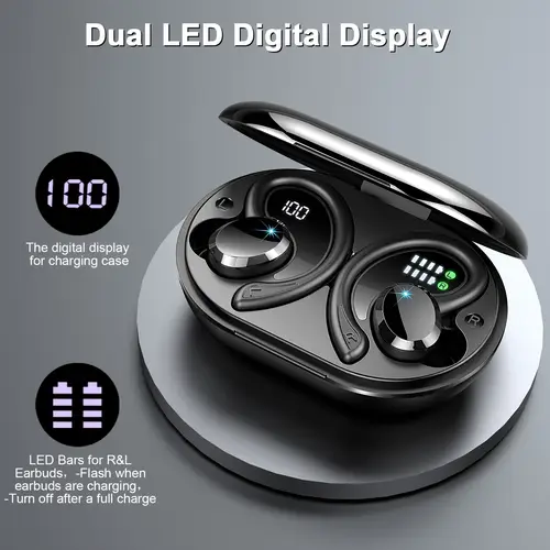 q38 wireless earbuds sports earbuds 2024 wireless 5 3 earbuds 3d high fidelity stereo headworn earbuds 48 hour earloop earbuds with noise reduction microphone suitable for exercise running gym