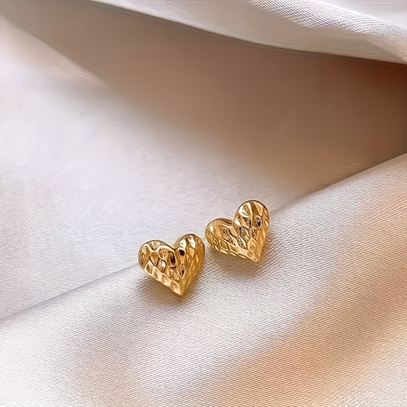 TEMU Hypoallergenic Stainless Steel -shaped Stud Earrings, Fade-resistant, Comfortable And Versatile, Simple And Elegant, High-quality Fashionable