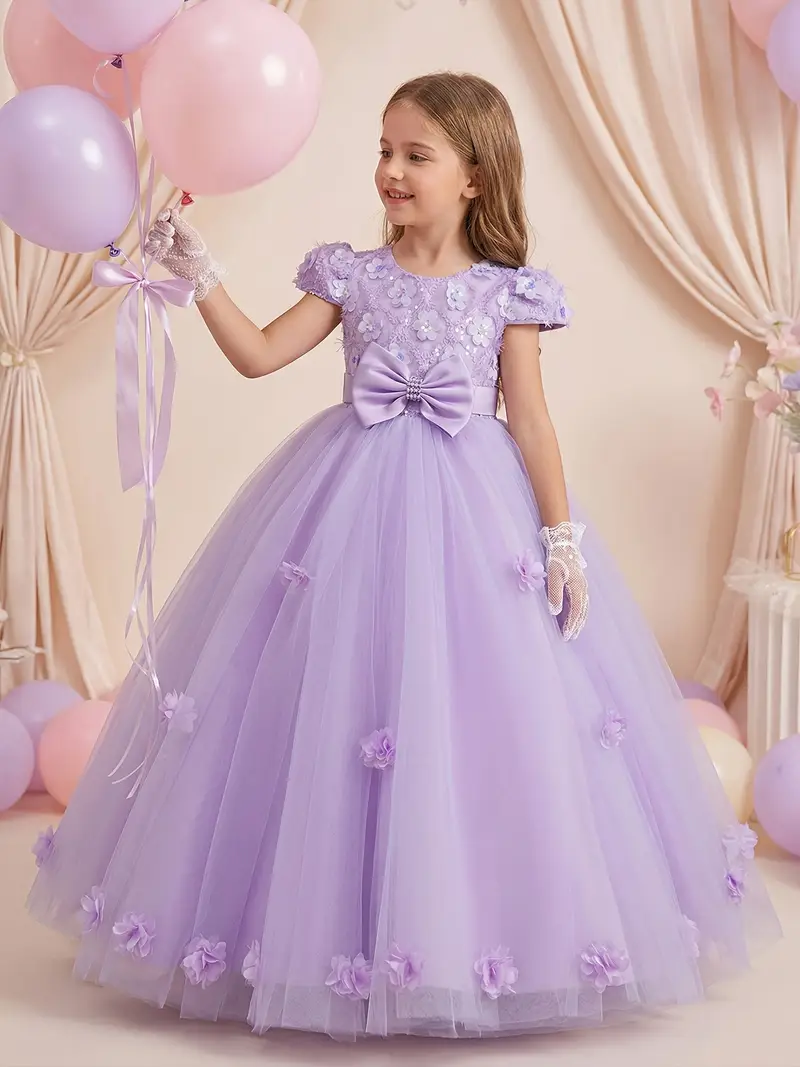 purple dress for girls 12 years old High low Lavender and pink party dress - Flower girl princess dress