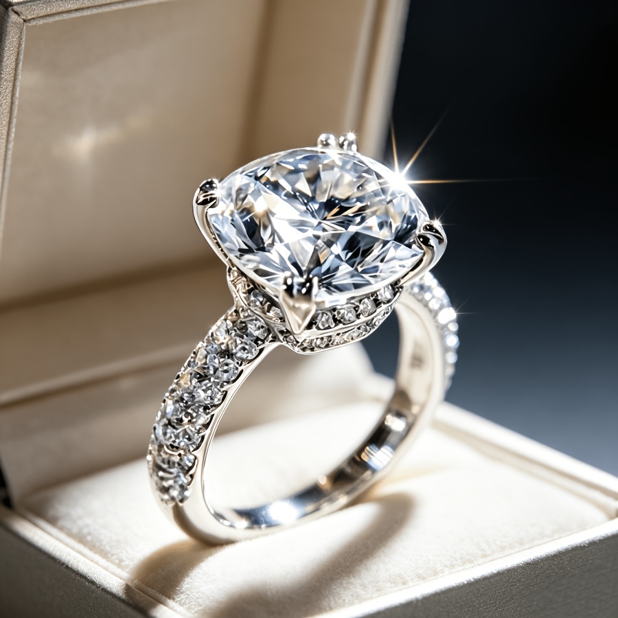 TEMU 1 Ladies' Anniversary And Engagement Ring, Elegant Vintage Jewelry Gift, Suitable For Weddings, Parties, And Daily Wear, Valentine's Day Gift