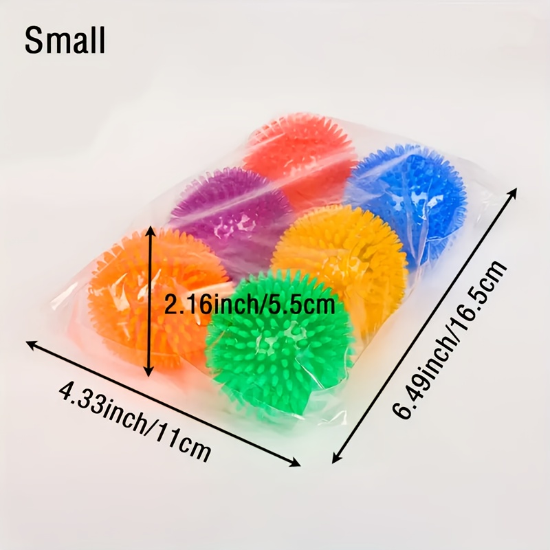 TEMU 6-pack Durable Spiked Dog Chew Balls - Non-toxic Plastic Rubber Toys For All Breed Sizes, Geometric Pattern, Dental Health & Aggressive Chewers