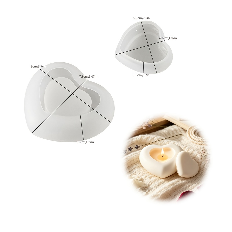 TEMU 2pcs Silike Lufei Resin Silicone Mold Suitable For Making Heart-shaped Storage Boxes, Candles, Products & Holders - Flexible Mold With Irregular