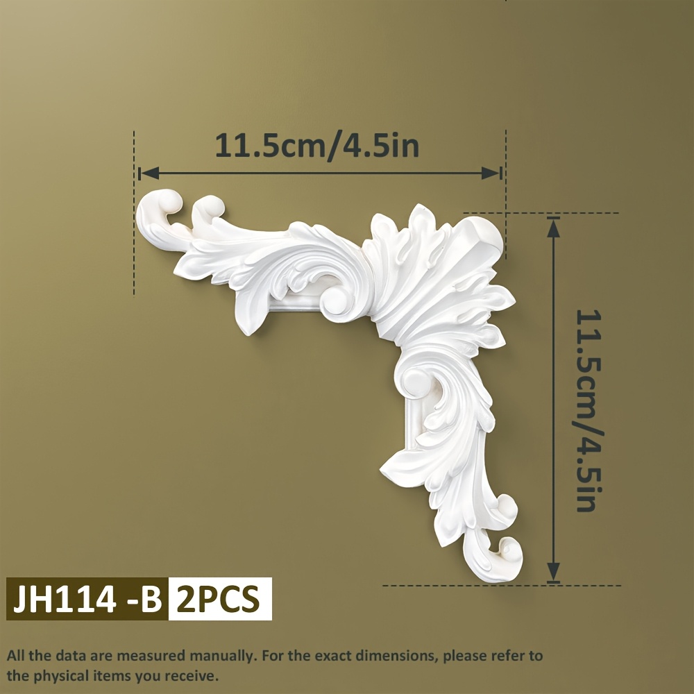 TEMU 2 pièces de fleurs d'angle en PU à . Décoration murale européenne. intérieur - Ornements plafond baroque. Articles style rétro européen