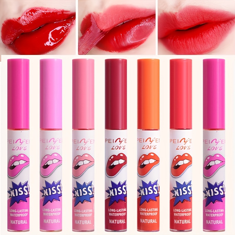 

6 Pack Peel-off Lip Gloss Set - Long Lasting, Waterproof, Non-stick Cup Lipstick - Matte Liquid Lip Gloss For All Skin Types - Berry, Pink, Red Line Shades For Adults