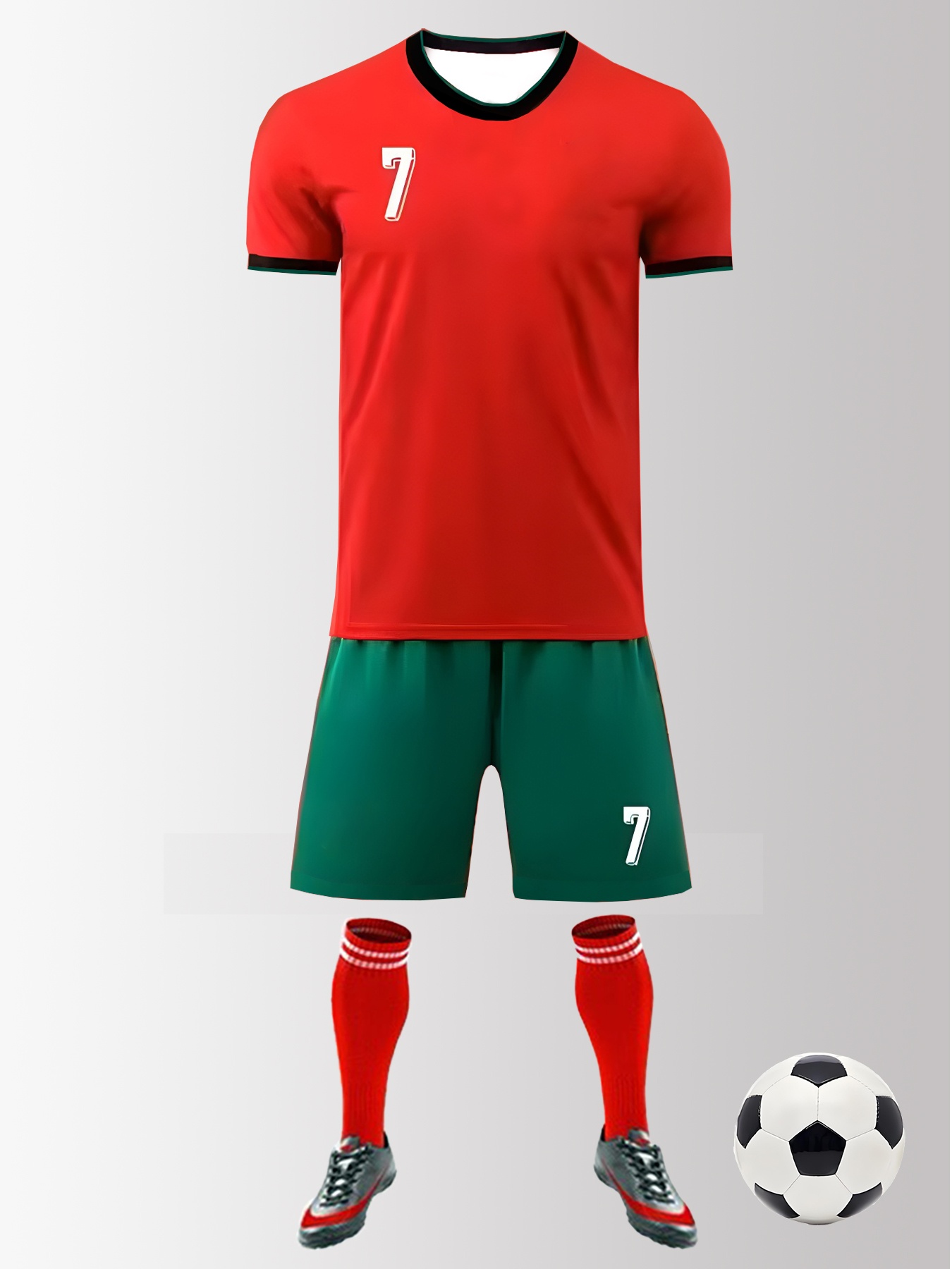 Enfant Maillot de Football 25/26 Nouveau Ensemble de Foot Enfant et Homme Nom et numéro personnalisés, Équipement Football Entrainement T-Shirt et Short Chaussettes Convient aux Femmes et aux Adultes