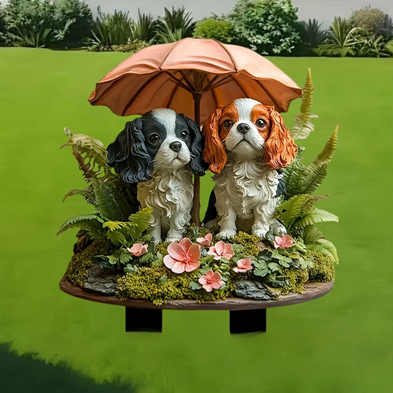 

-chic Puppy Garden Stake, 7.87"x9.84", Acrylic Outdoor Decor For Lawn & Yard - All Holidays