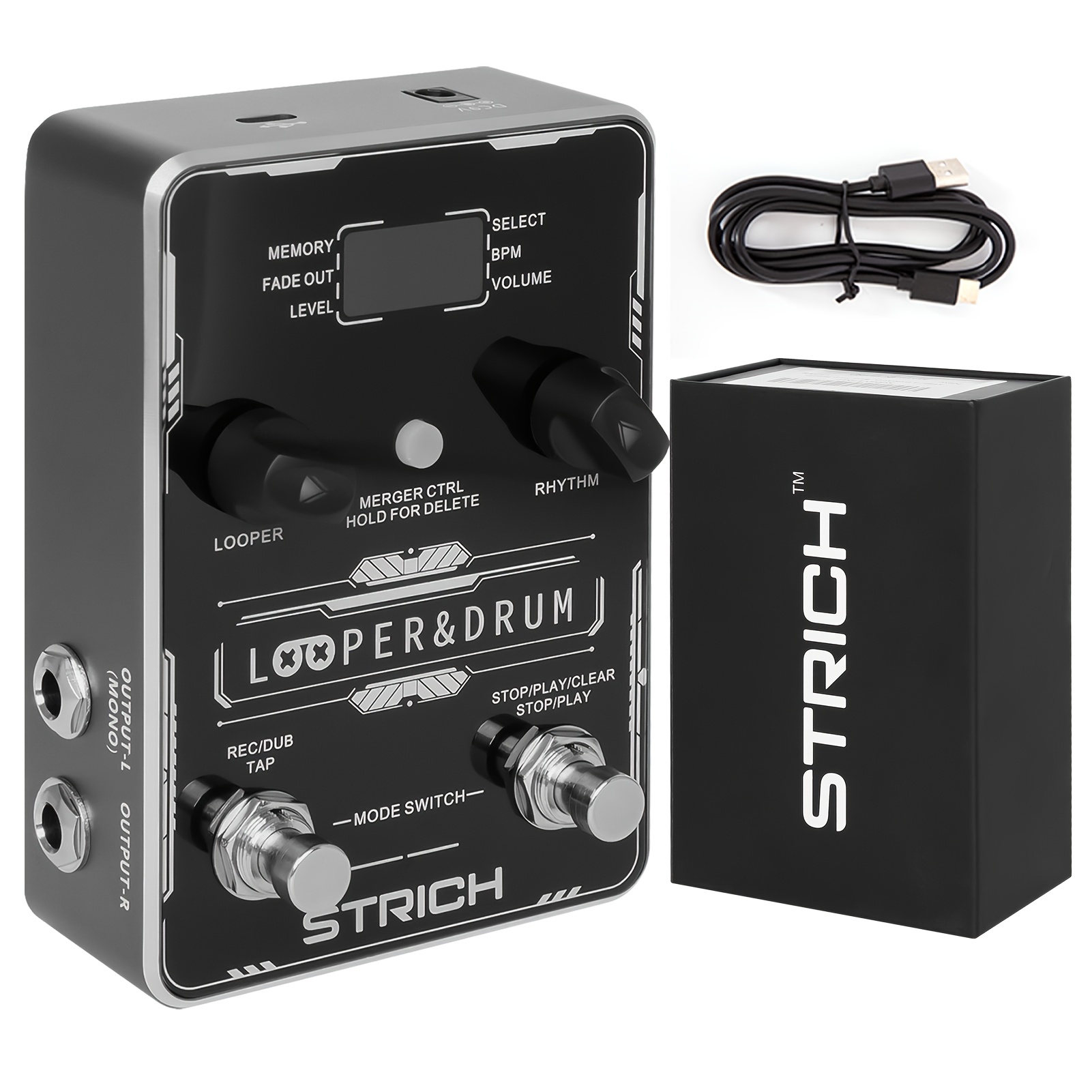 TEMU Drum Stereo Pedal Circle Loop Pedal Drum Machine For Electric Guitar