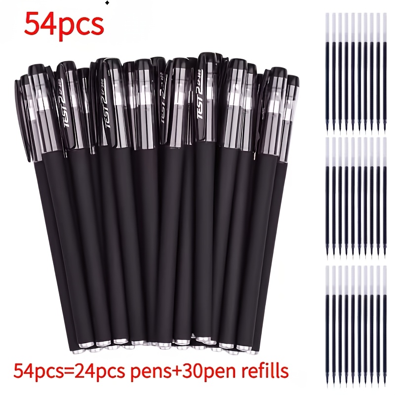 TEMU Juego de 54 piezas - 24 bolígrafos de gel y 30 recambios - Escritura suave de calidad, , diseño elegante, para profesionales, estudiantes,