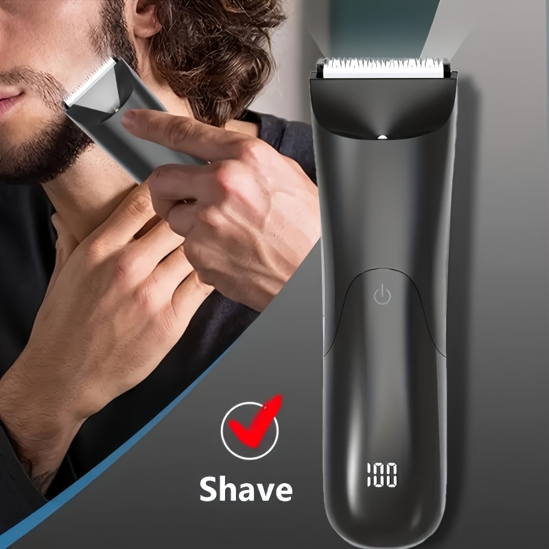 Professioneller Körperhaartrimmer mit 2 Aufsätzen, Keramik-LCD-Display, geeignet für den Intimbereich und den ganzen Körper. Elektrischer Haarschneider mit austauschbaren Keramikaufsätzen für die Haarpflege. Ideales Geschenk. Produktdetails 5