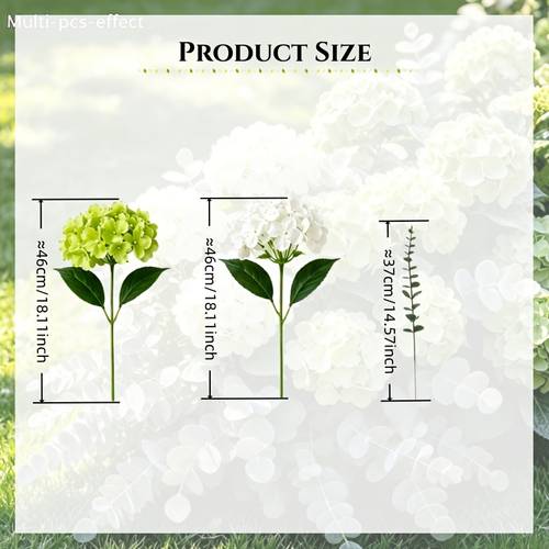 conjunto de 9 peças (4 e 5 ) e artificiais brancas e , flores , realistas e folhas verdes. adequado para decoração de casa, decoração de casamento, decoração de festa