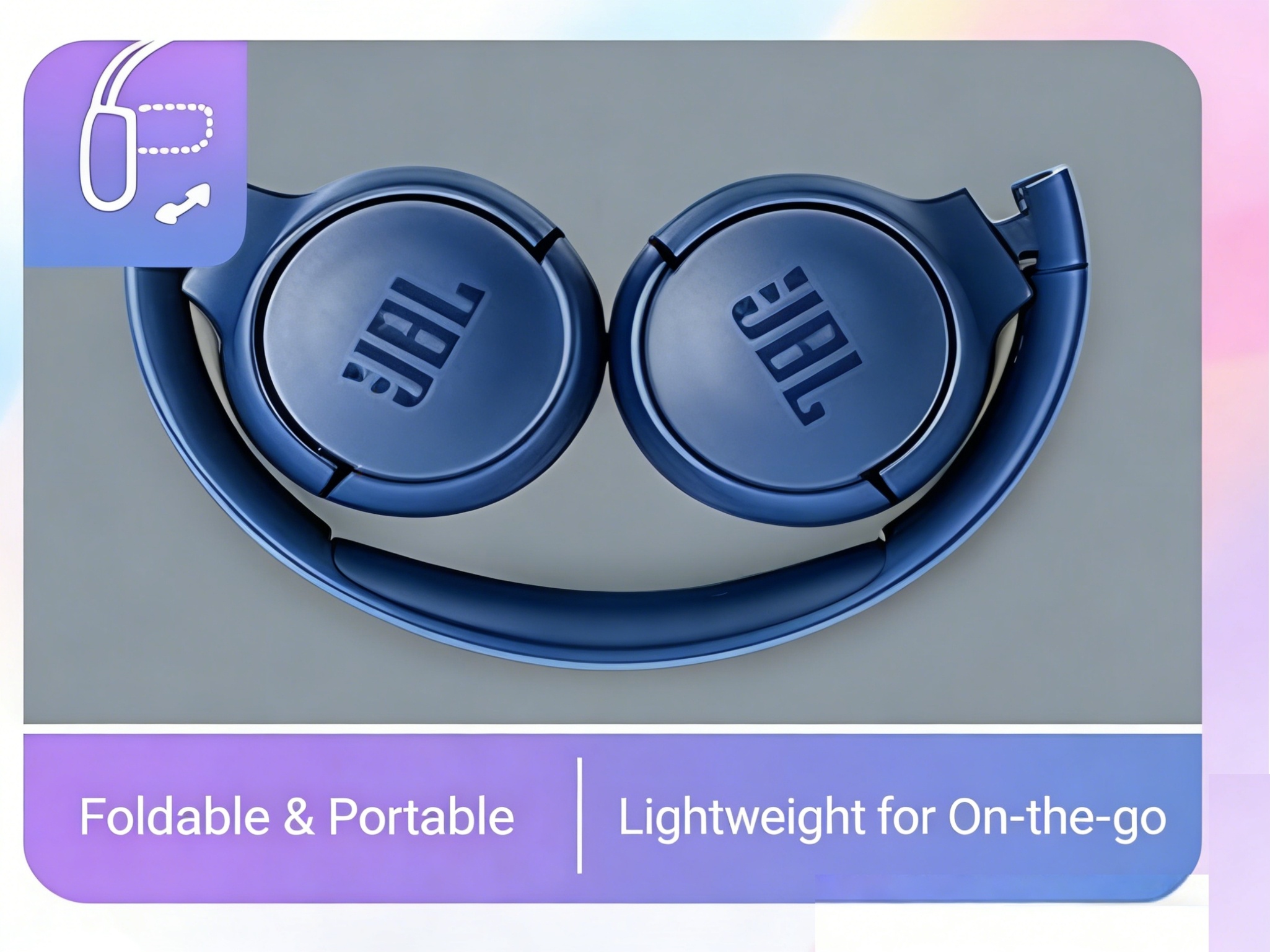 Auriculares Inalámbricos Over-Ear JBL Tune 510BT | Auténticos, Batería de Larga Duración de 40H, Carga Rápida de 5 Minutos, Plegables y Portátiles, Bajos Puros, 75 Años de Herencia Acústica JBL, Aislamiento de Sonido, Inalámbricos, Batería de Polímero de Litio