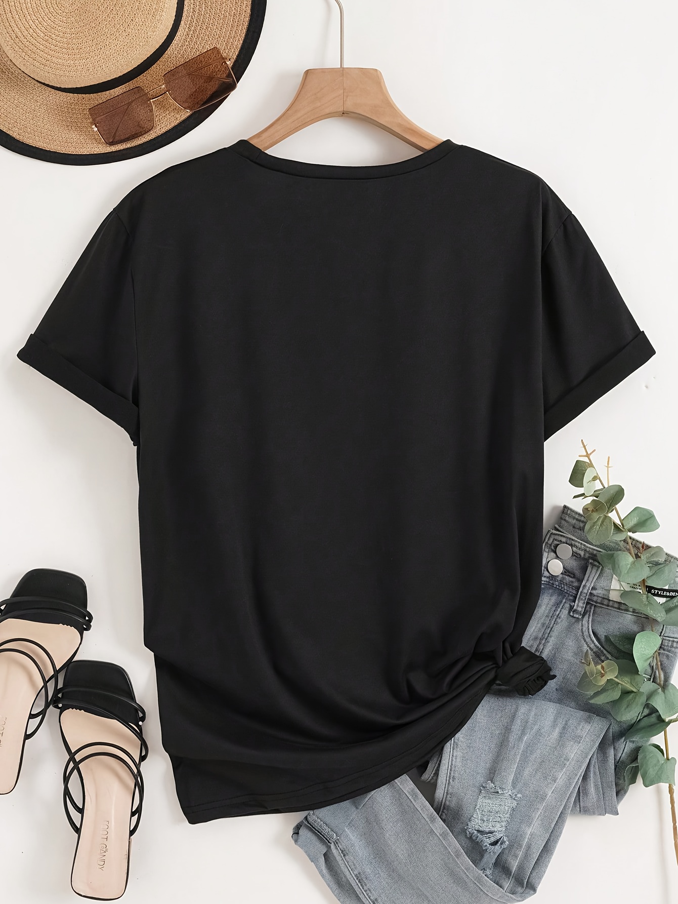 dragonfly pattern print v neck t shirt womens casual short sleeve   polyester fiber suitable for   and outdoor activities   summer autumn womens clothing black 1