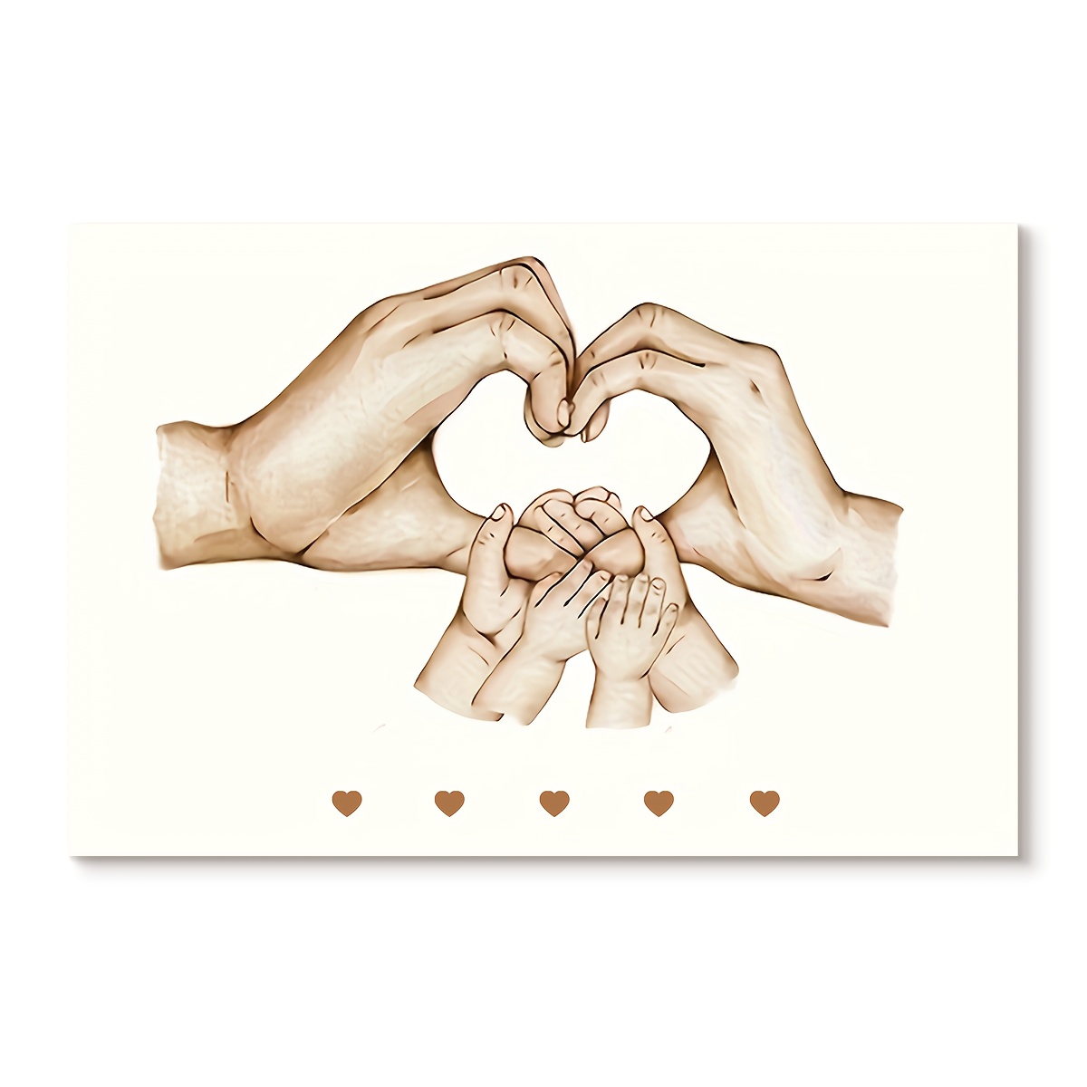 TEMU Toile Personnalisée sur Mesure - Décoration Murale Famille avec des Parents, Cadeau pour Maison, Saint-Valentin, Anniversaire, Diplôme, Été et ,