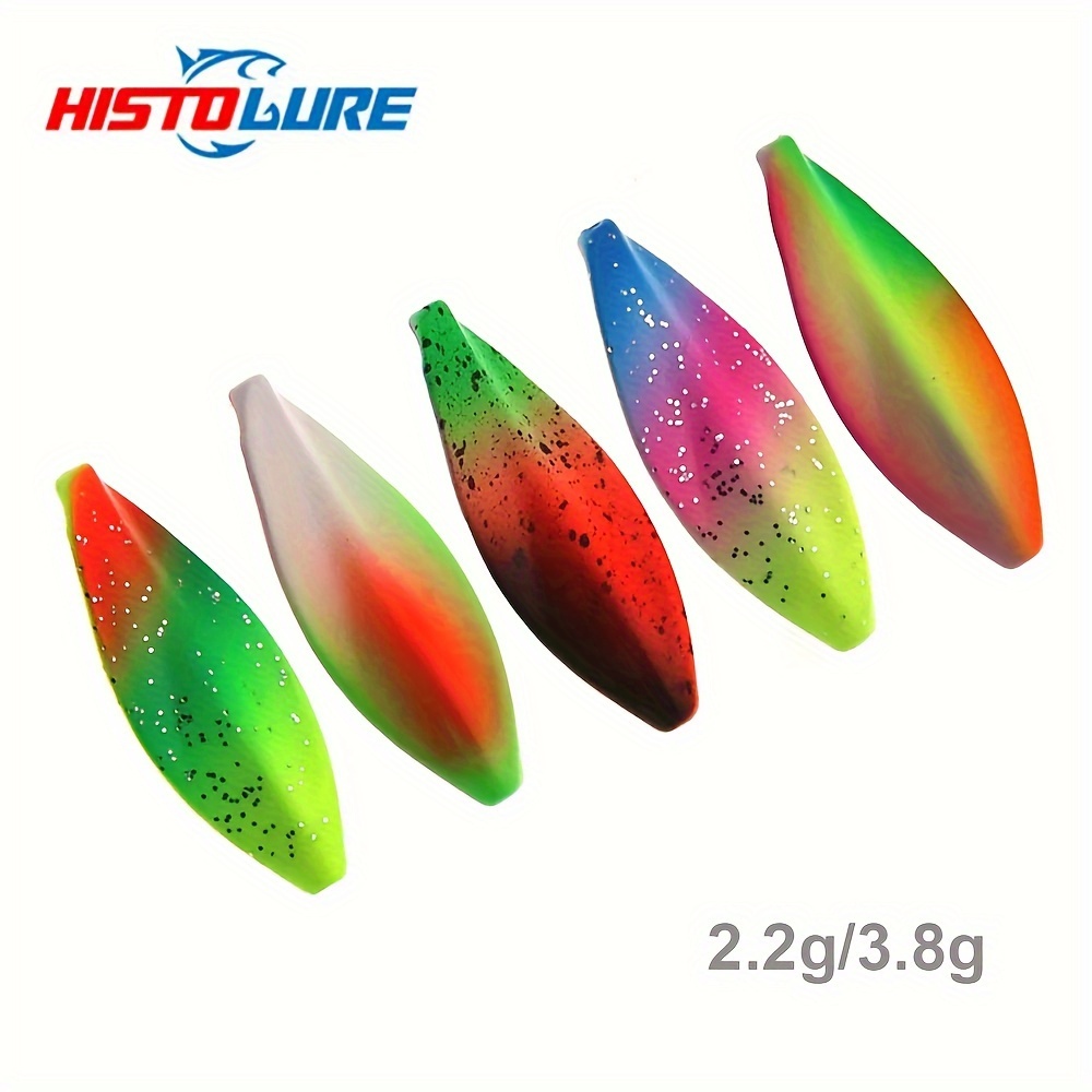 

5pcs Histolure Trout Fishing Spoons - 2.2g & 3.8g Alloy Inline Metal Lures, Uv Jigging Spinner In 5 Vibrant Colors For Freshwater Fishing