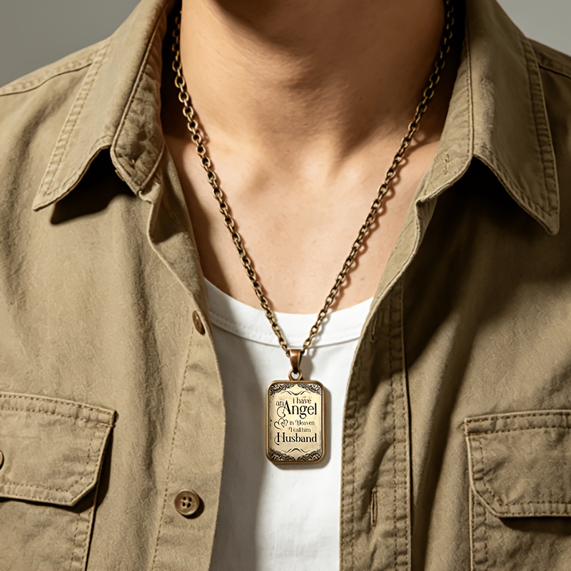 Women's Double-sided Square Glass Pendant Necklace