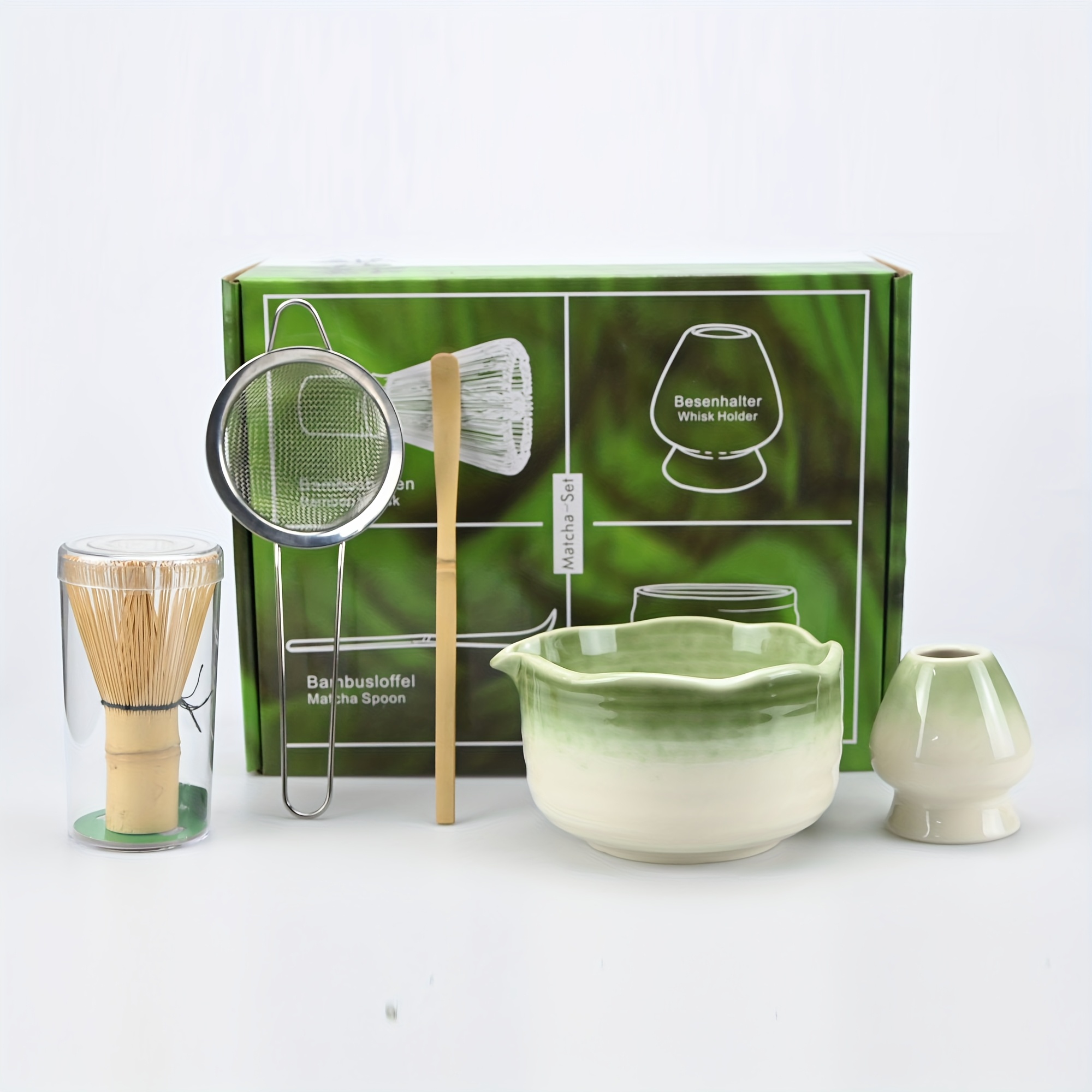 Image of 4pcs/5pcs/set Song Matcha Bowls, Matcha Making Tools, Matcha Brushes, Song Style Tea Bowls, Mixers, Tea Whisks