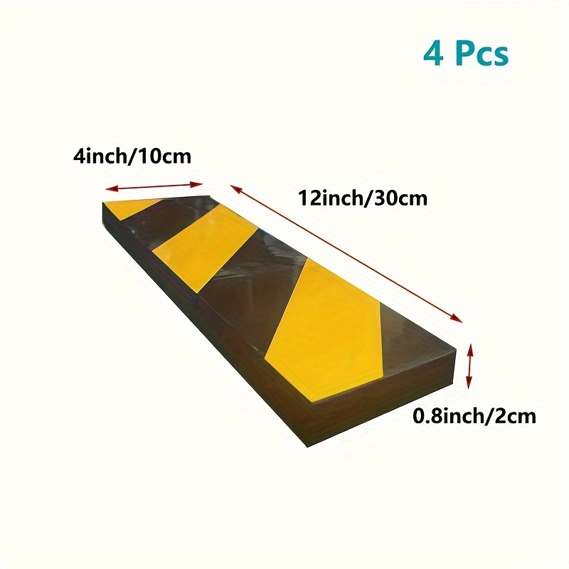 Image of 4pcs High-density Rubber Car Door Protectors With Reflective - Garage Buffer Pads For Vehicle Repair Shops & Body Door Protection, Equipment