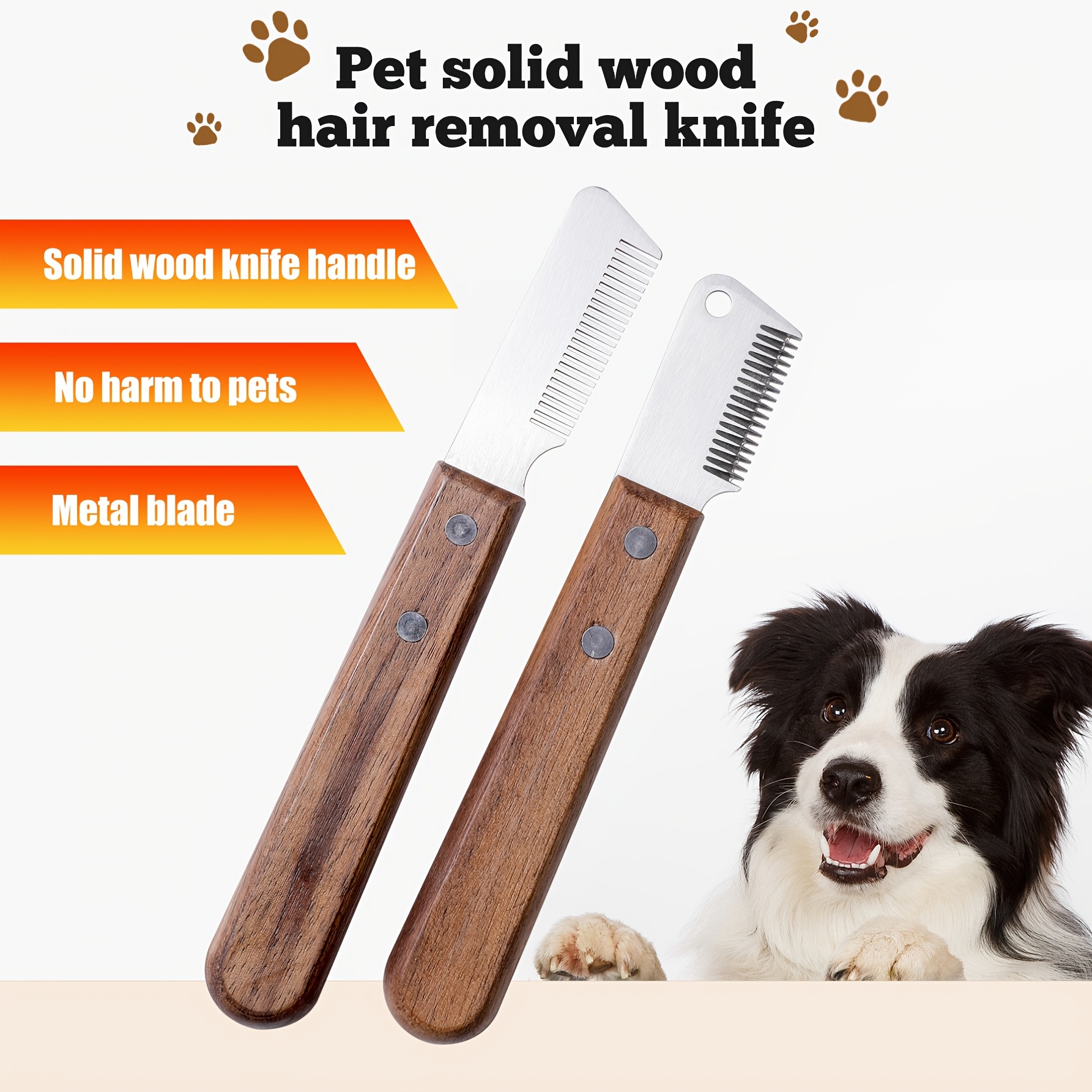 

2pcs Stainless Grooming Tools - Non-electric, Ideal For Plucking & Detangling Pet Fur