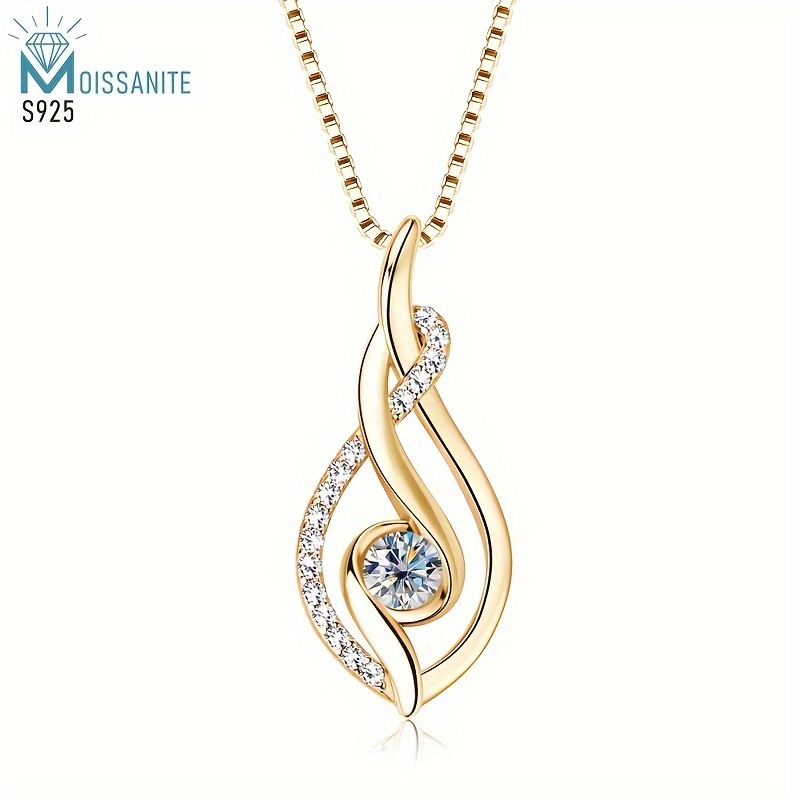 925 silver sparkling moissanite pendant necklace womens fashion pendant necklace elegant and     wedding anniversary party gift christmas gift   and familychristmas gift details 0