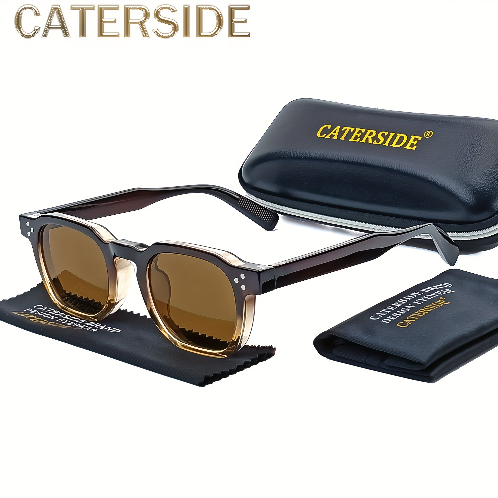 

Caterside Oversized Fashion Glasses With Full Rim - Stylish Outdoor Sports & Travel Eyewear, Perfect Gift Set With Case