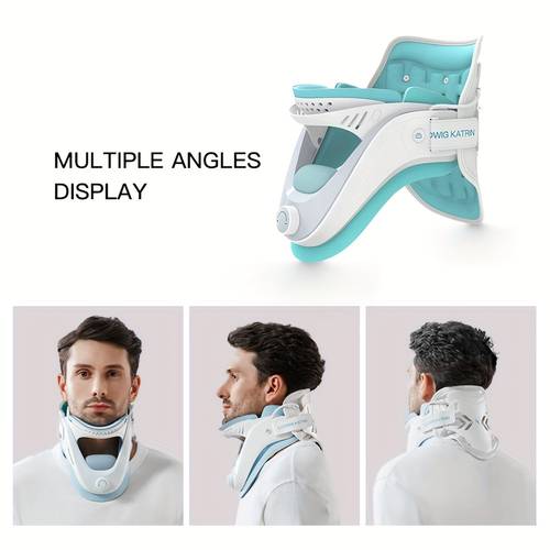 Cervical Neck Traction Device, Home Use Neck Traction Device With Manual Air Pump, Easy To Wear And Fully Adjustable, Release Air Pressure With One Click, Comfortable Adjustable Cervical Vertebra Traction Device Soft Neck Brace Cervical Traction Device