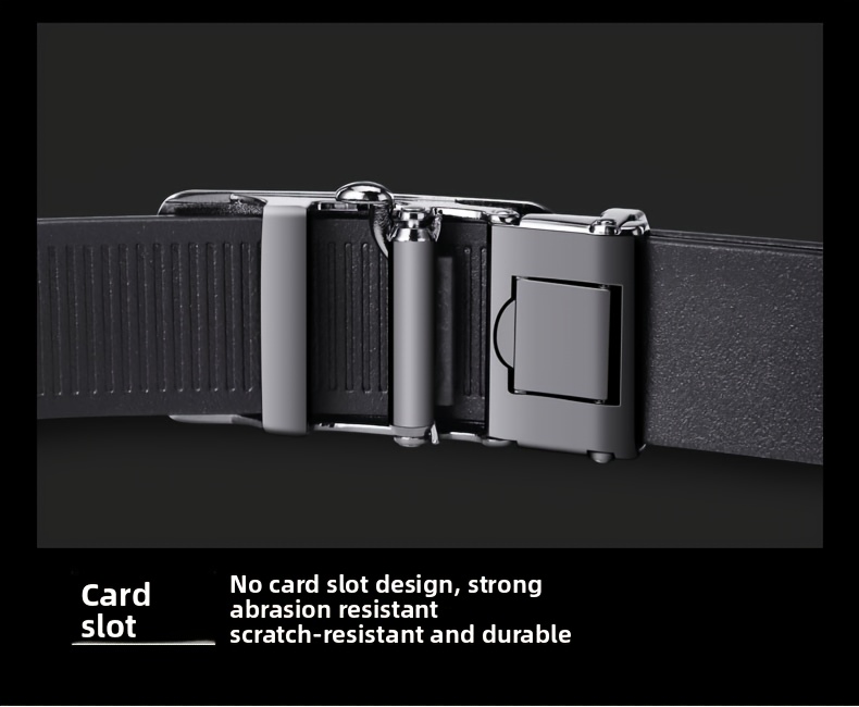 Men's Genuine Leather Belt with Toothless Automatic Buckle - Business Casual Pants Belt. Suitable for Middle-aged and Young Men, Office Attire, Daily Belt, Simple Design, Minimalist Belt, Top-Grain Leather Material, High Quality, Adjustable Waist