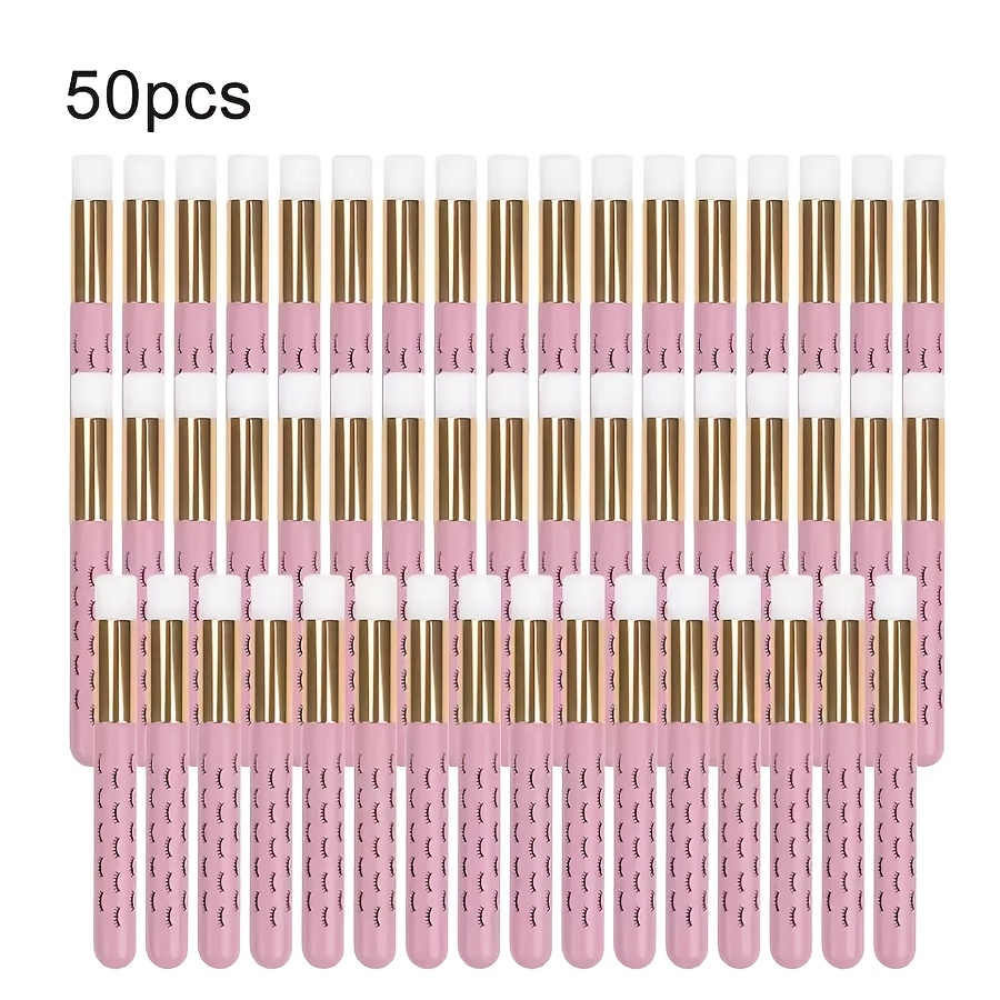 TEMU 50pcs Eyelash Cleaning Brushes Lash Shampoo Brushes For Eyelash Extensions Nose Pore Peeling Blackhead Remover Makeup Tools