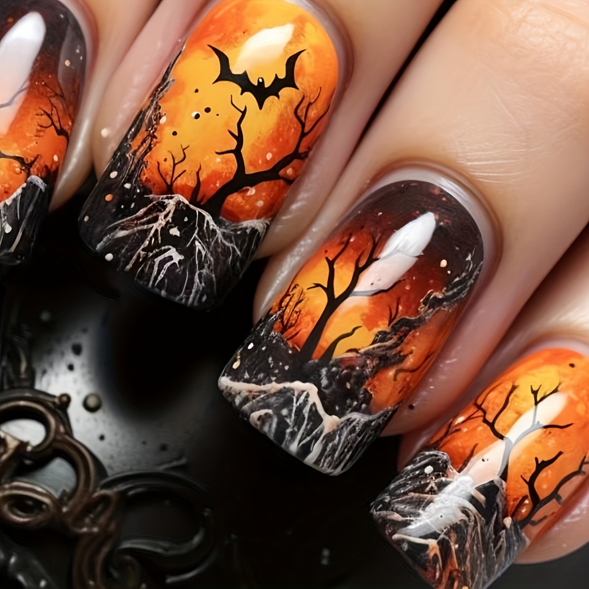 

24pcs Halloween -on Set - , & 3d Bat & Spider Web Accents, Fake For And - Apply False Kit