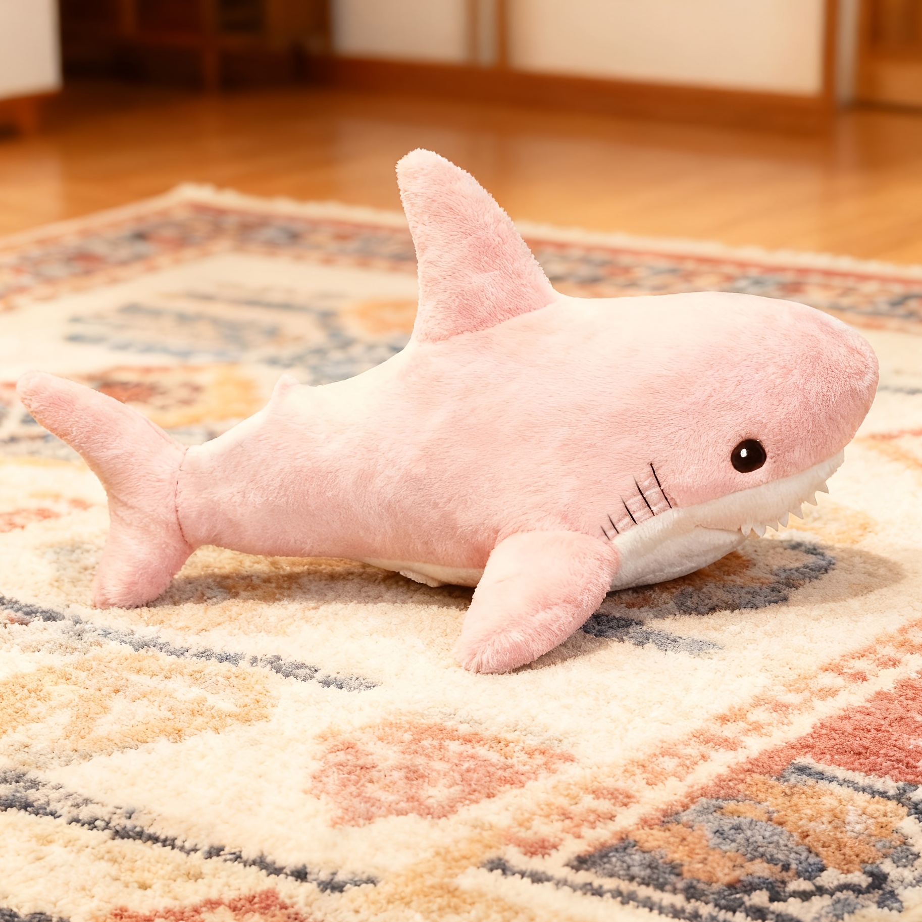 Large Shark Plush Toy Colorful Tie Dye Soft Washable Children&;s Companion Pillow Low , Small Dog Plush Toy Birthday Party Gift New Year&;s Gift New Year&;s Day Gift Valentine&;s Day Gift