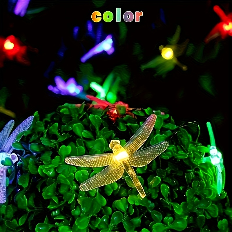 TEMU Solar Dragonfly String Lights, Solar Lights Outdoor Waterproof Solar, Outdoor Led String Lights 8 , Waterproof Outdoor Decoration, Suitable For
