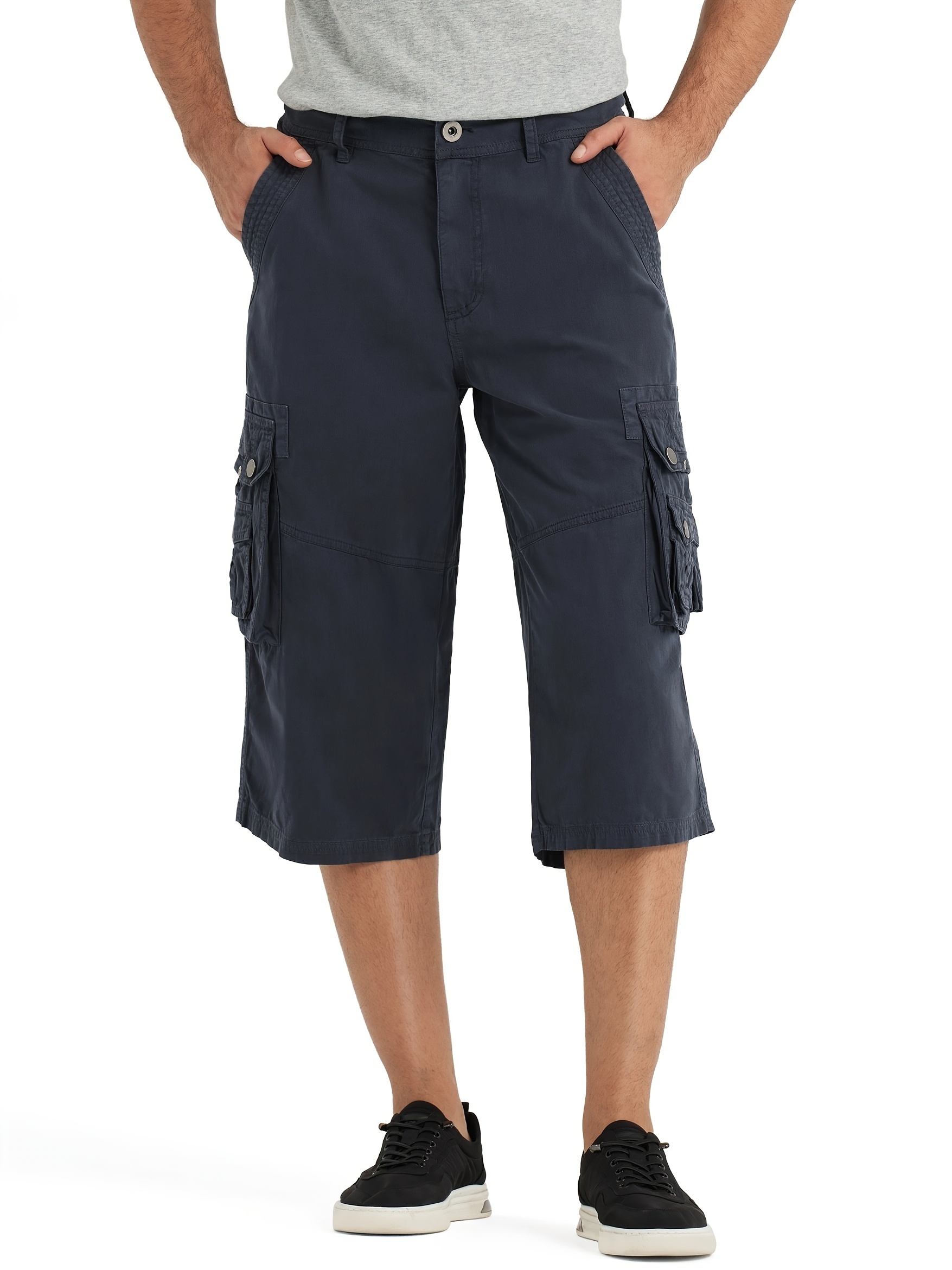 Mens Shorts Cargo NHNKR Men's Cargo Trousers Cargo Shorts 3/4