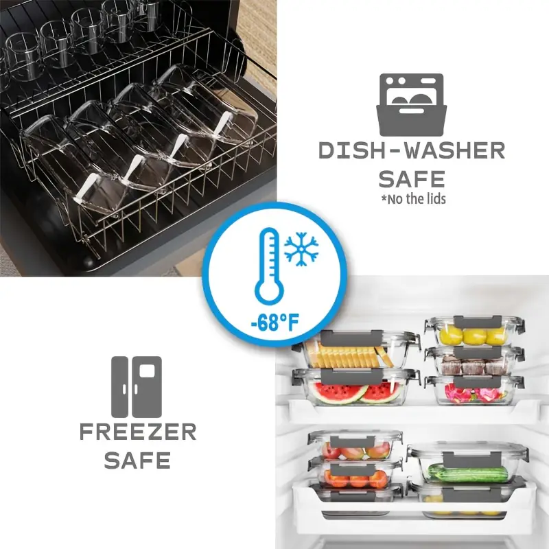 21pcs 10 lids 10 glass bowls 1 dishcloth glass food storage containers with sealed lids kitchen lunch storage leak proof suitable for microwave ovens ovens refrigerators and dishwashers for kitchen gifts Product details 5