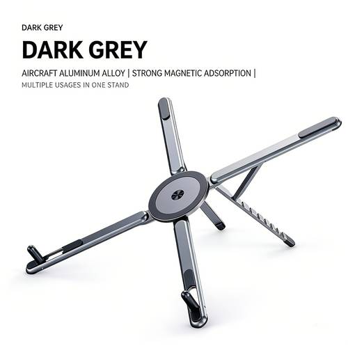 hot seller magnetic half support laptop stand aviation alloy material dark grey orange options